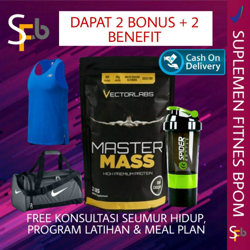 master mass 2 lbs weight gainer 2lbs master whey gainer PENAMBAH BERAT BADAN MASTERMASS VECTORLABS