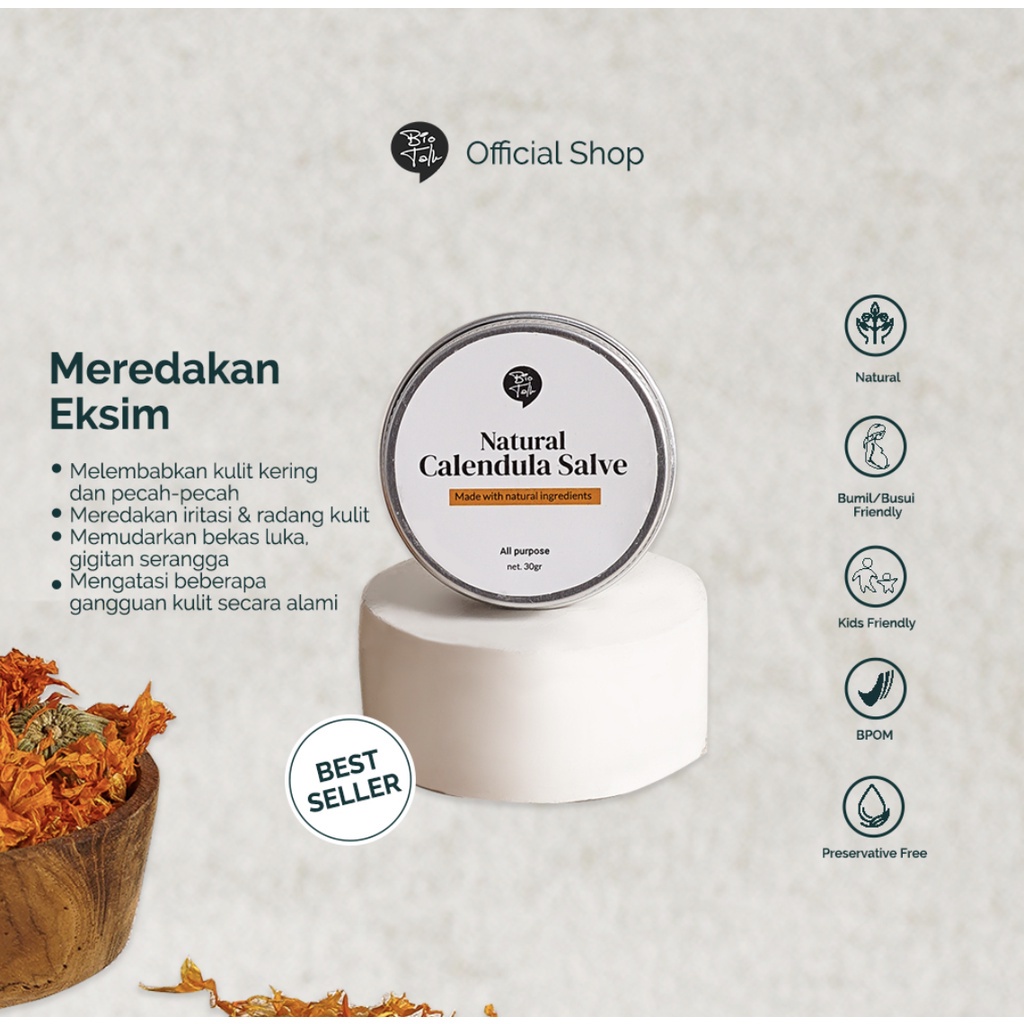 ⭐️ Jendela Kosmetik ⭐️ Biotalk / Bio Talk BPOM Calendula Salve For Eczema and Dry Skin / Penghilang Bekas Luka / Kulit Kering / Pelembab