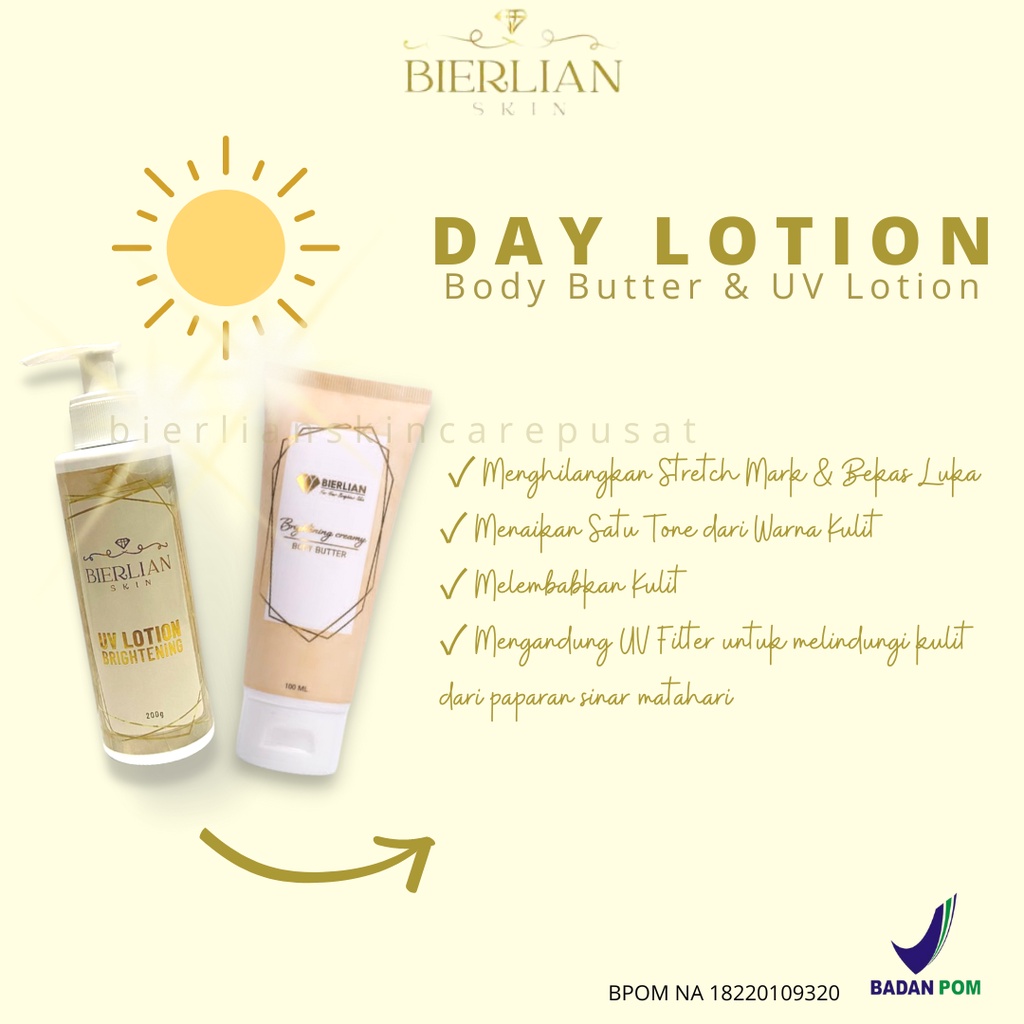 DAY LOTION BIERLIAN SKINCARE/BODY BUTTER/UV LOTION/BODY SERUM