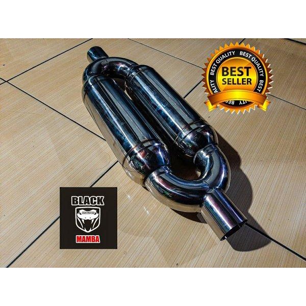 Resonator Peredam Suara Knalpot Mobil Dual Cabang Universal
