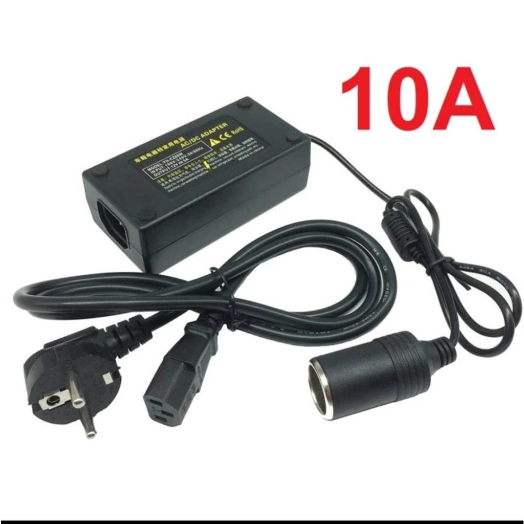 Soket adaptor Converter Car Charger Switch 12V 10A Plug lighter AC DC