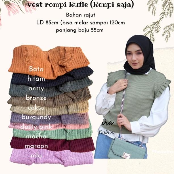 ROMPI RAJUT REMPEL |  ROMPI RAJUT RUFLE | VEST ROMPI RAJUT | OUTHER ROMPI | VEST RAJUT | BAJU RAJUT 