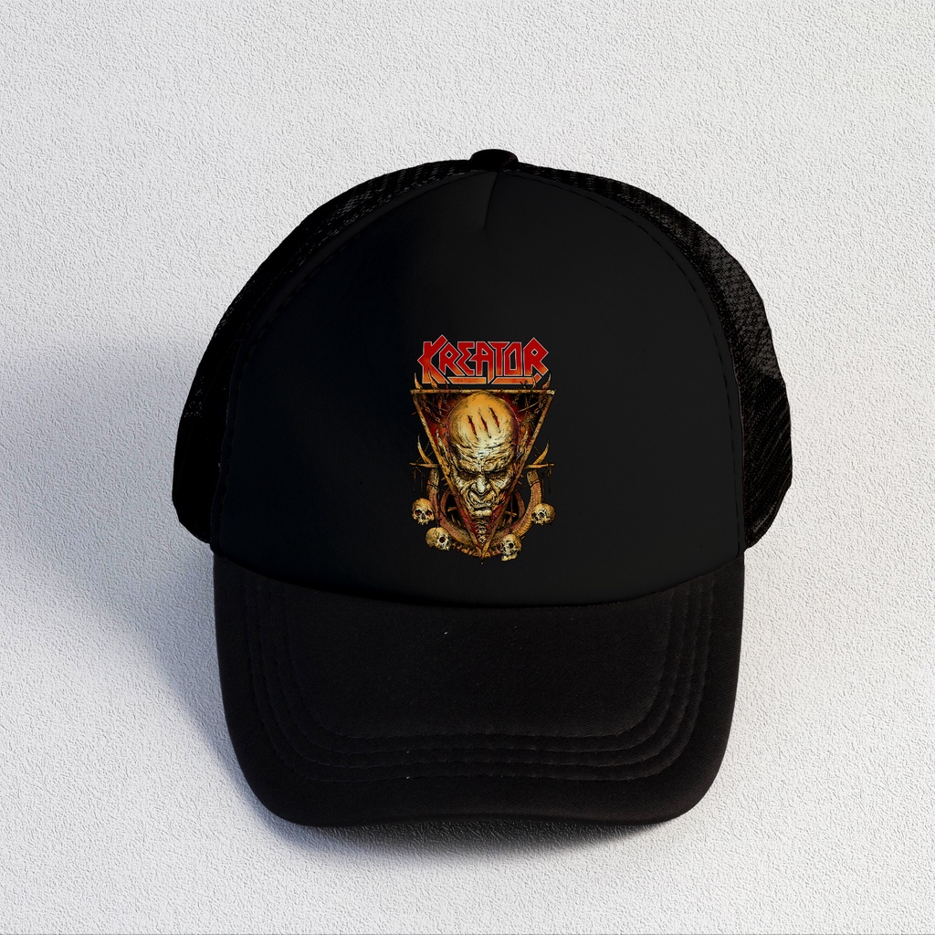 Kreator | Trucker Hat Best Seller | Topi Pria | Topi | Trucker | Topi Band | Baseball | Band | Topi Jaring | Topi Sablon | Head Studio