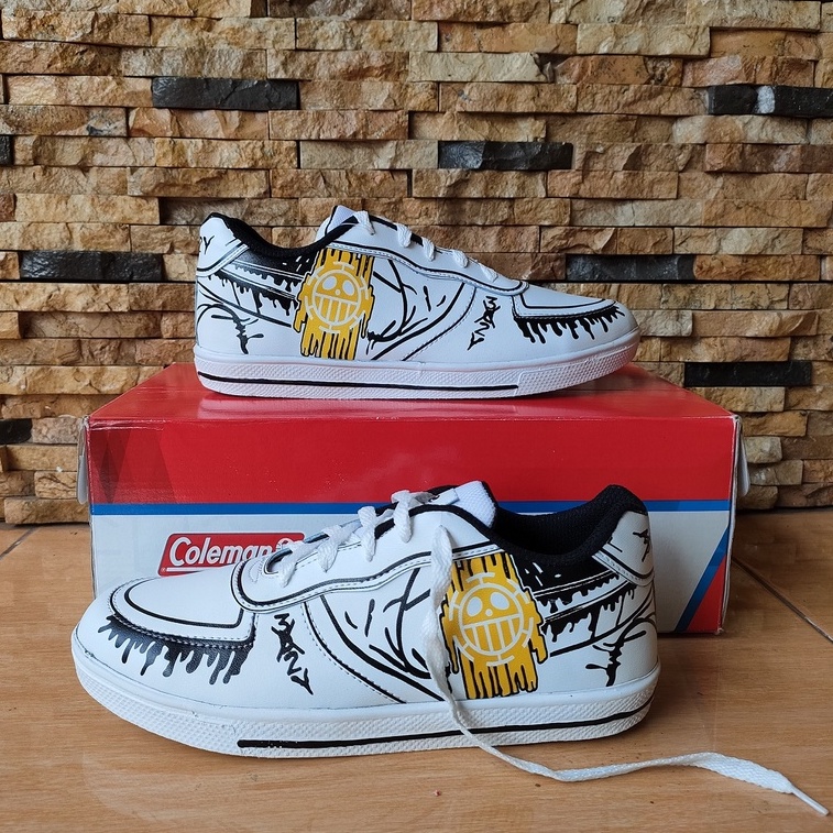 TERLARIS SEPATU ANIME ONE PIECE CEWEK / SEPATU ONE PIECE PEREMPUAN / SEPATU KARAKTER ANIME PEREMPUAN / SEPATU PUTIH LOW CEWEK
