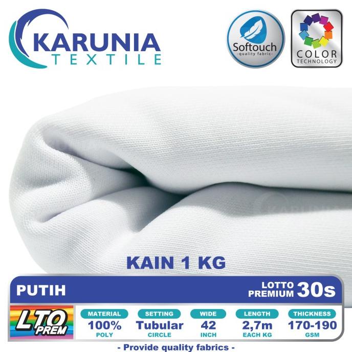 Lotto 30s | Putih | Kain Kaos | Karunia Textile