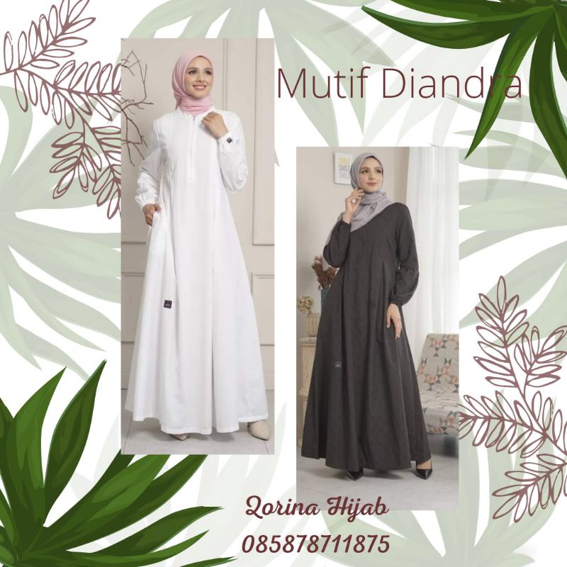 Gamis mutif terbaru / mutif Diandra / gamis manasik / gamis putih / gamis hitam