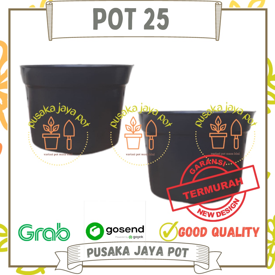 Pot Bunga 25 Hitam Pot Tanaman Pot 25 Cm Hitam Murah Grosir Termurah 12 15 17 20 25 30cm Pot Tanaman