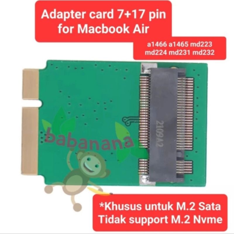 Adapter 7+17pin ssd for Macbook AIR M.2 Sata converter card A1369 A1370 A1466 A1465 md223 md224 md231 md232  mac book