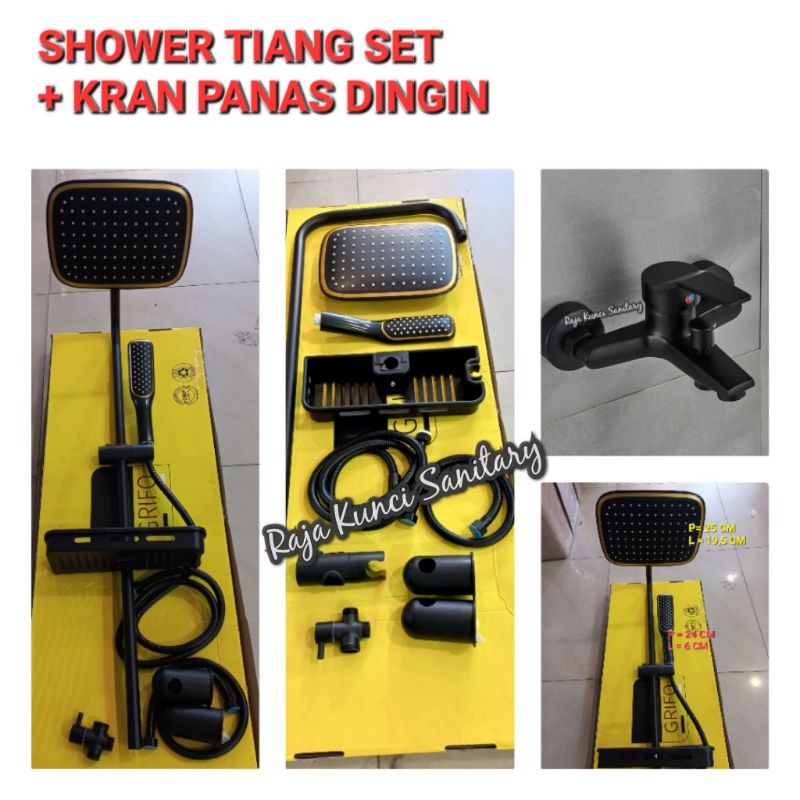 Shower Tiang Black/Hitam/Dingin/Shower Set/Shower Column