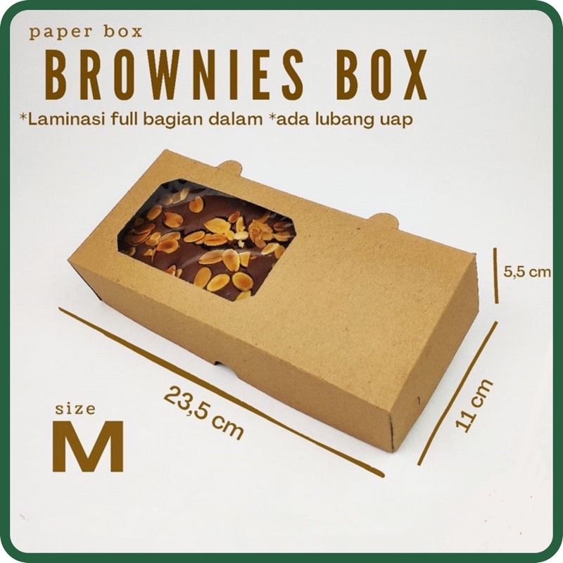 

Brownies Box Medium 1 pak isi 20pc/ Kotak Brownies/ Dus/ Cake Box/ Molen Box