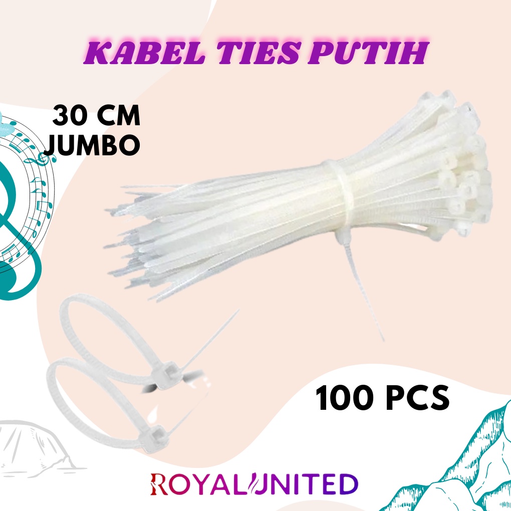 Kabel Ties Kabel Tis Cable Ties Putih 4.8 x 30 cm