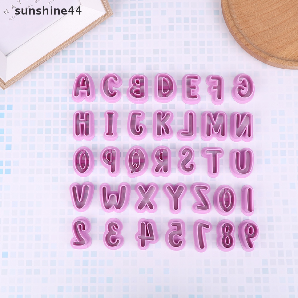 Sunshine 1 Set Cetakan Kue / Fondant DIY Bentuk Huruf Alfabet Bahan Plastik