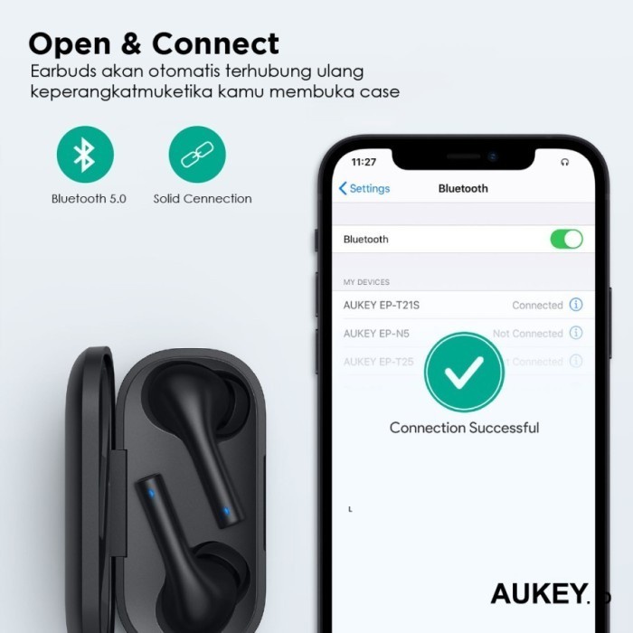 Aukey Ep-T21S / Ept21S Tws True Wireless Earbuds 3D Surround Bluetooth