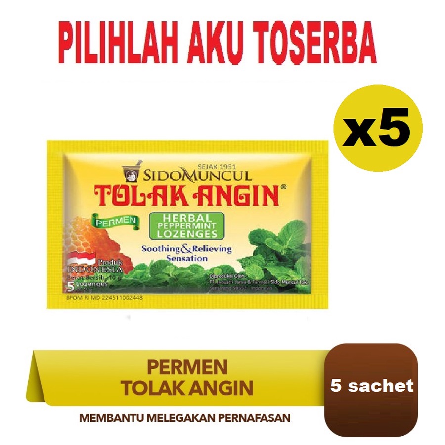 Sido Muncul PERMEN TOLAK ANGIN - ( HARGA PER 5 SACHET )