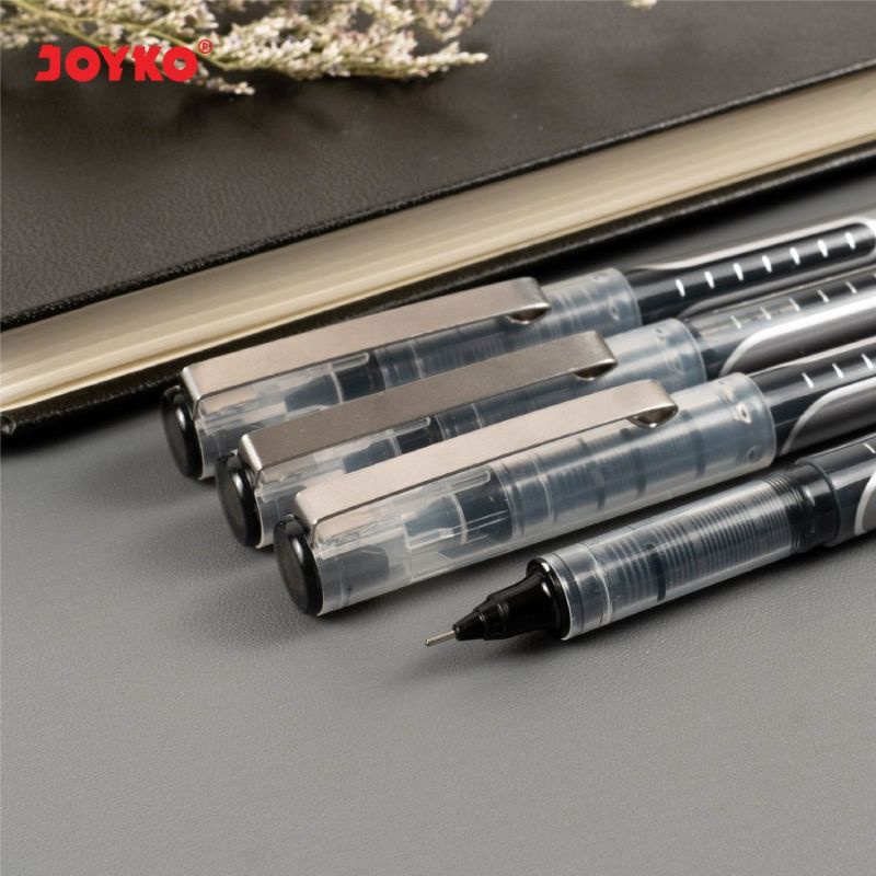 

JOYKO Roller Pen RRP-323 Gel Pen Needle Tip Super Smooth Pena Jel Warna Hitam 0.5mm Ecer