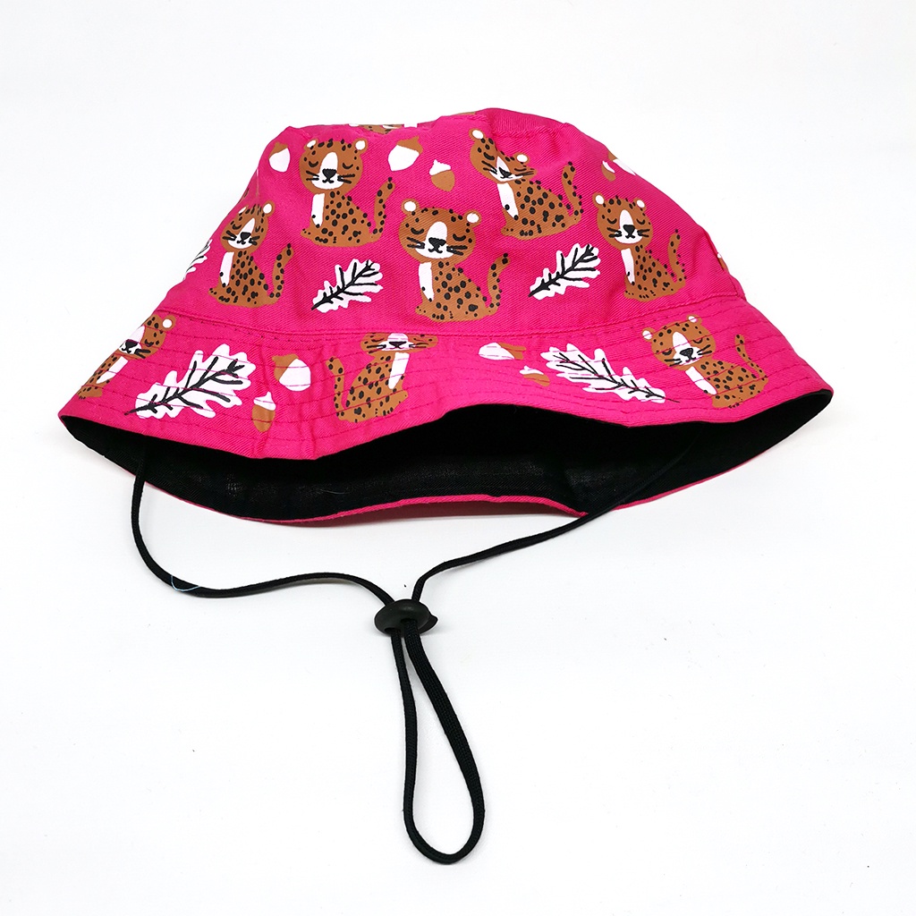 Topi Bucket Hat Anak 3-12 tahun Motif Citah Pakai Tali dan Stopper