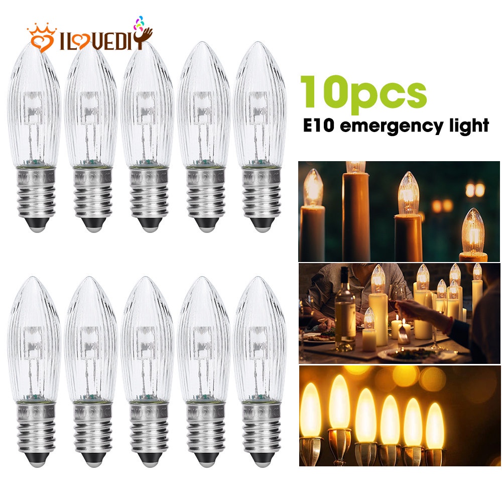 10pcs Lampu Bohlam LED E10 10V-55V AC Hemat Daya Power Untuk Dekorasi Kamar Mandi / Dapur