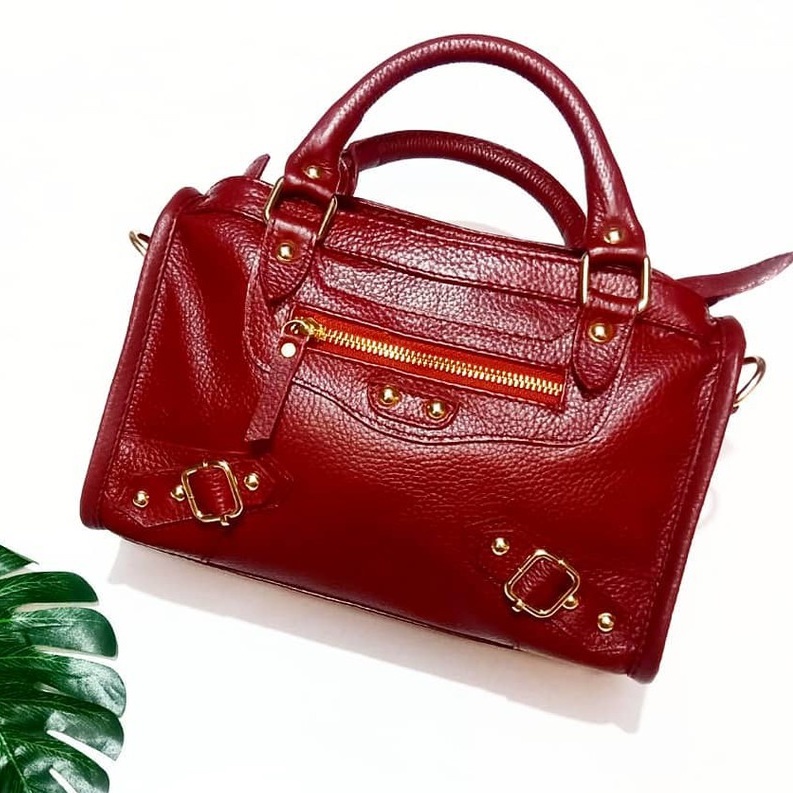 Tas fosil wanita selempang kulit asli papirut suaregang garut