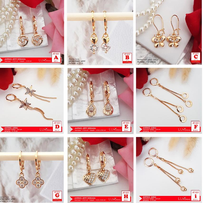 CPU.18Oc22ι ‑ AT 031 Anting Ring Wanita Mata Sirkon Perhiasan Xuping Lapis Emas Imitasi Aksesoris Mo