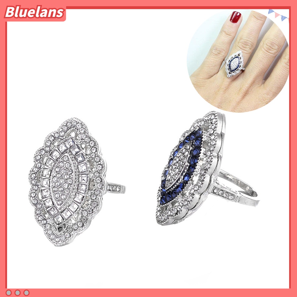 Cincin Bentuk Marquise Aksen Berlian Imitasi Untuk Wanita