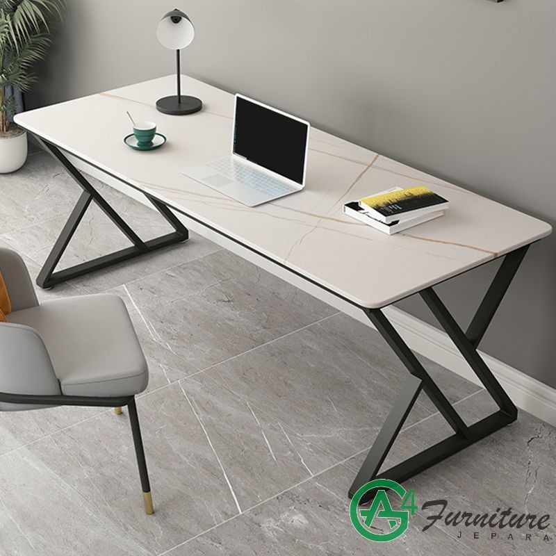 Meja Kerja Minimalis Kontemporer Kaki Besi