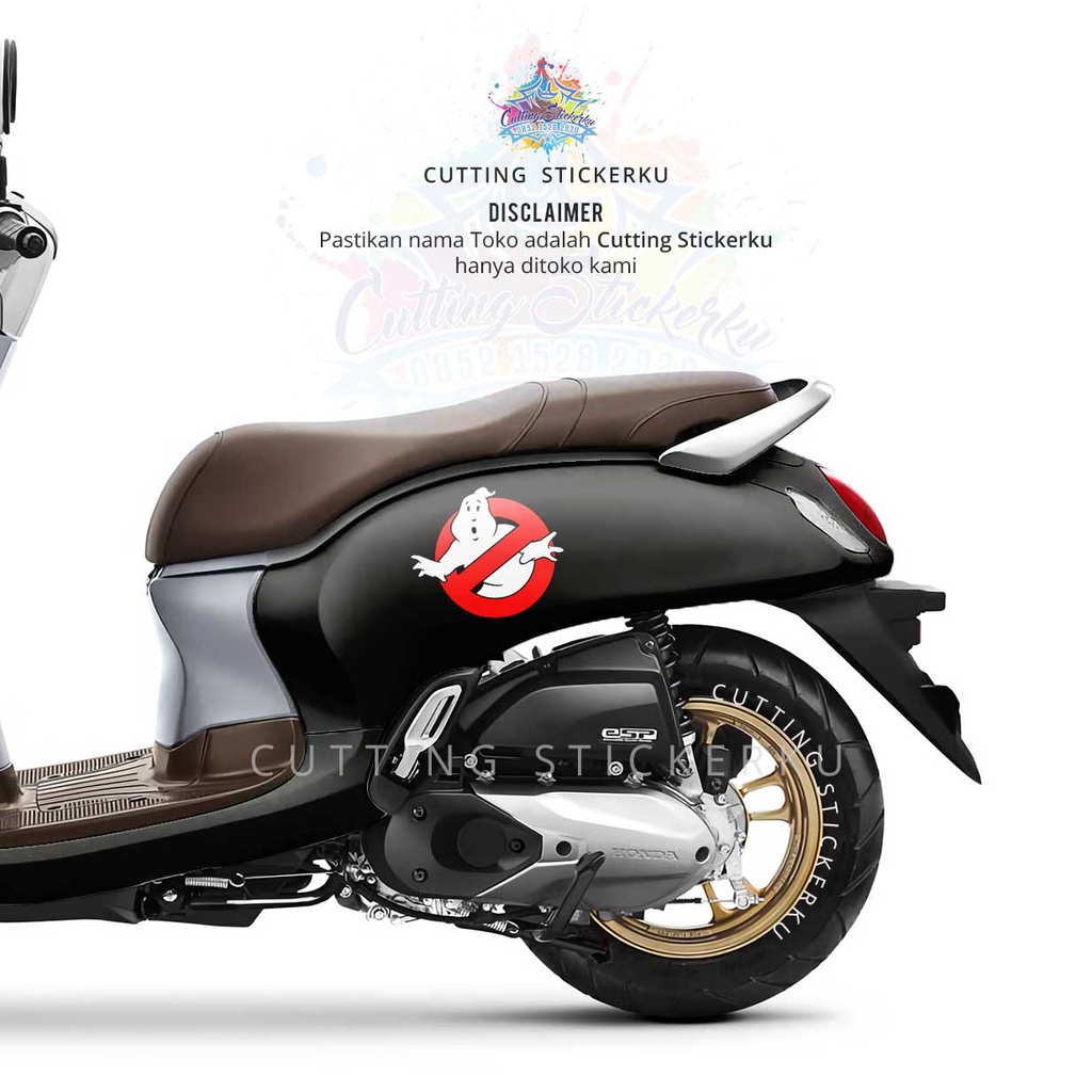 Cutting Stiker Ghostbusters Variasi Motor Mobil Sticker Timbul Keren Nyala Dasbor Spakbor Visor Body Kaca Helm Laptop Hologram Reflective Tahan Air Bodi Samping Nama Scoopy Vario Beat NMAX PCX Vespa Aesthetic Pickup Anime Windshield Kustom Modif