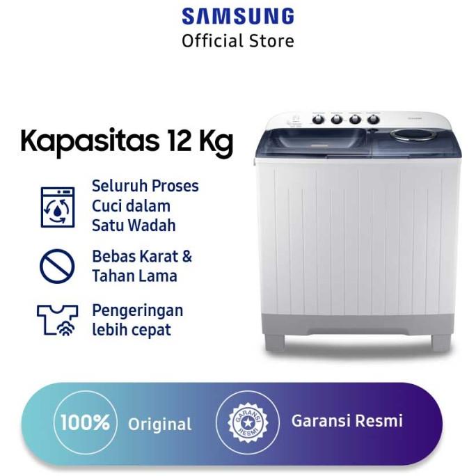 Samsung Mesin Cuci 2 Tabung, 12 Kg - Wt12J4200Mb/Se