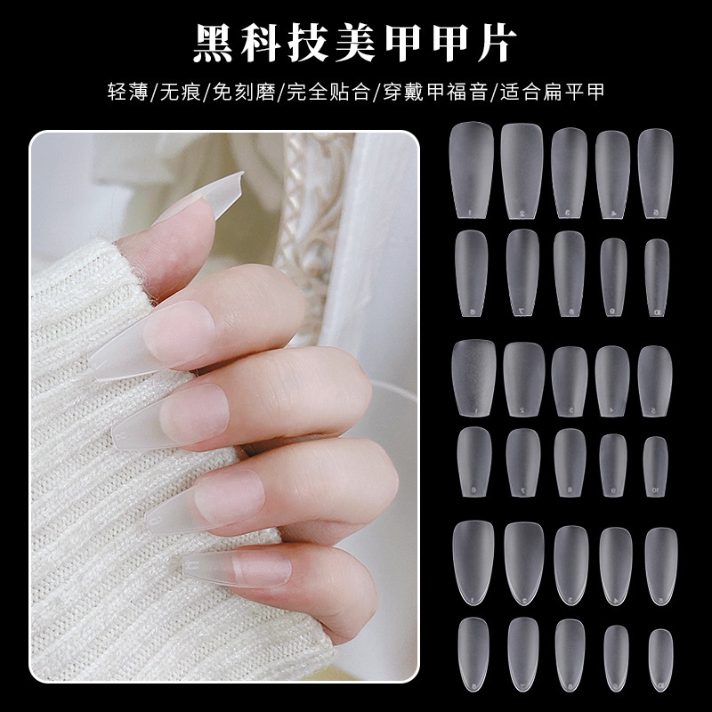 Kuku Palsu Potongan Ultra-Tipis Ringan Tanpa Jejak Nyaman Digunakan Kesan Alami / Asli Panjang / Pendek Berkualitas Nail Manicure Fake Nails