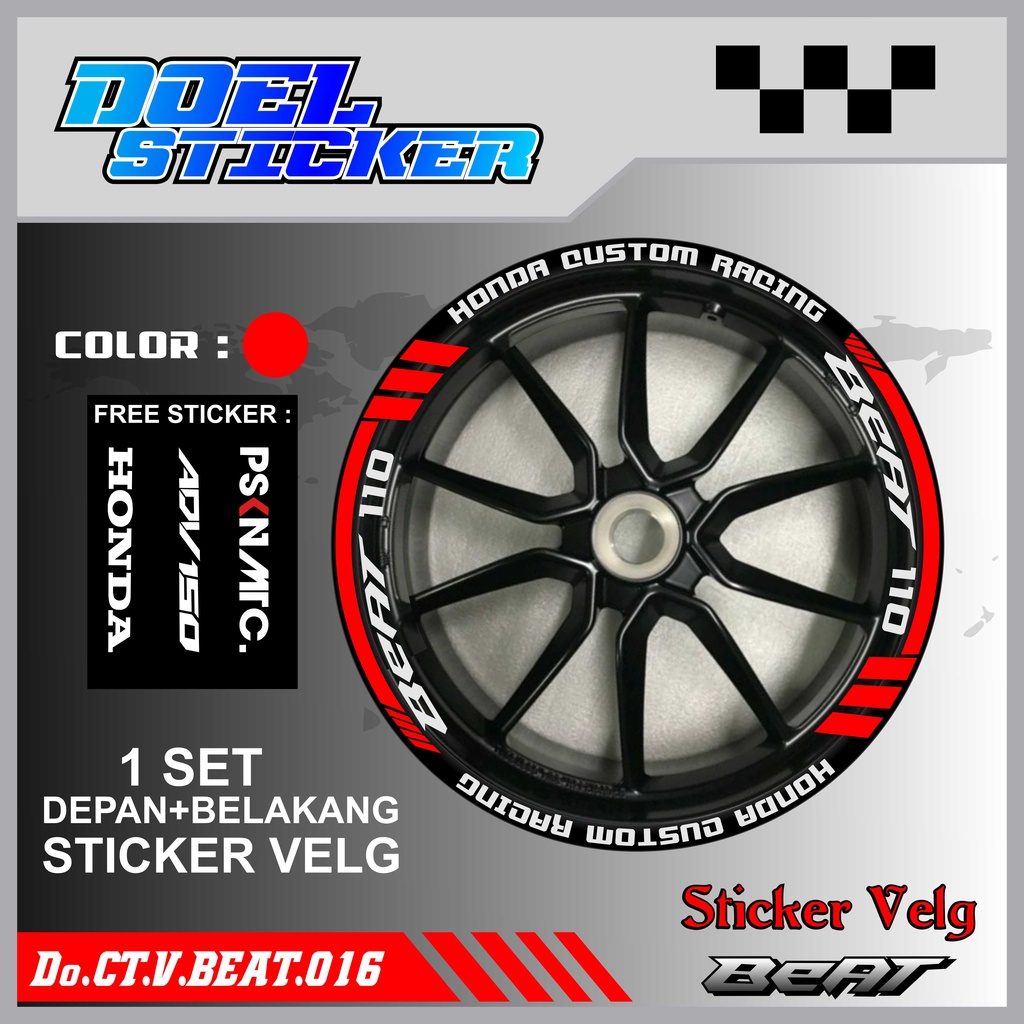 STICKER CUTTING LIST VELG HONDA BEAT VARIASI MOTOR DOEL 016