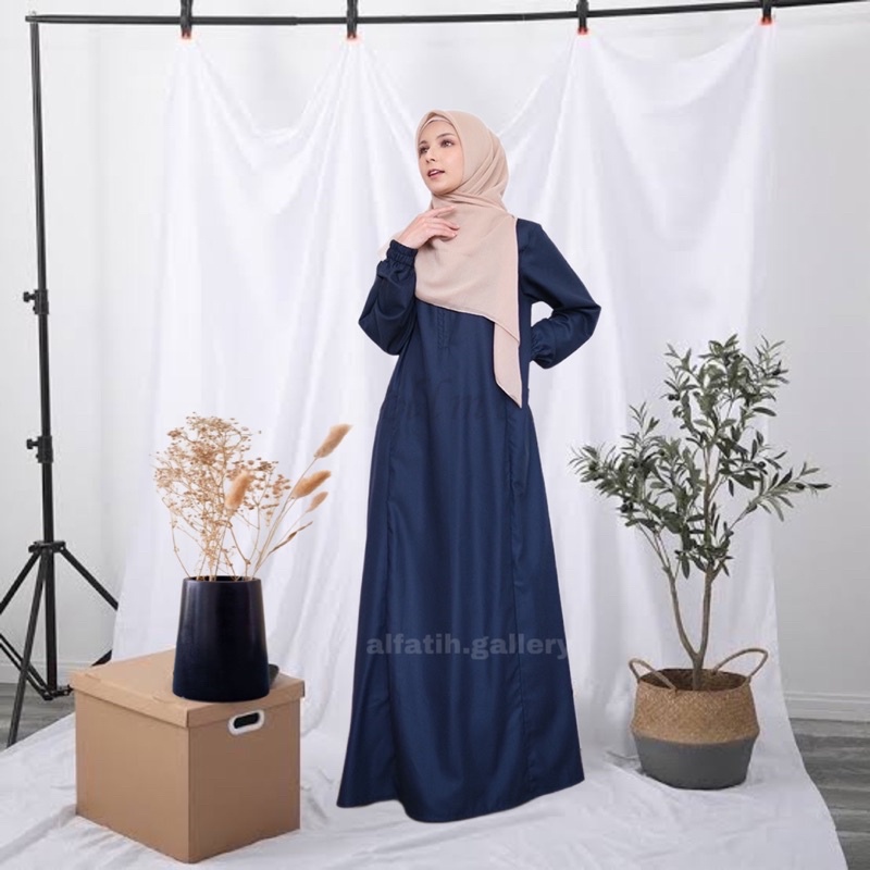 gamis polos elegan terbaru bahan katun toyobo fodu gamis busui