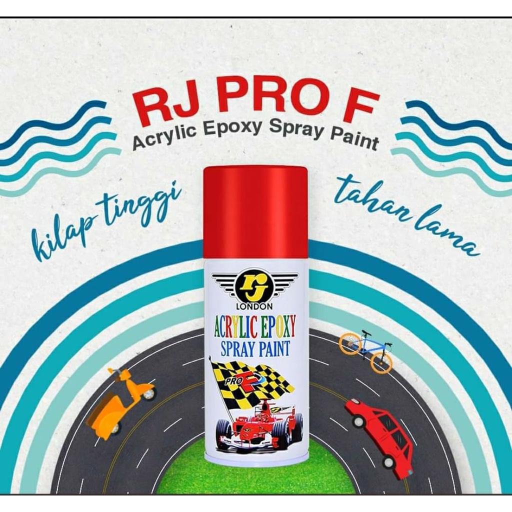 RJ LONDON 300 ml cc METALLIC METALIK OCEAN BLUE BIRU LAUT CAT SEMPROT SPRAY PAINT PILOX PILOK