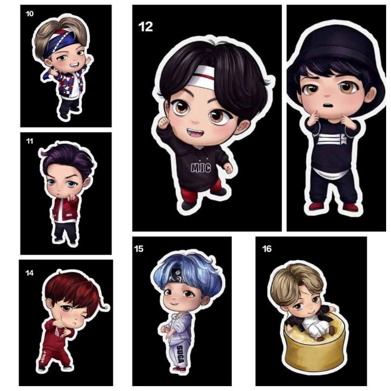 STIKER CHIBI BTS CUTE STIKER AESTHETIC KPOP