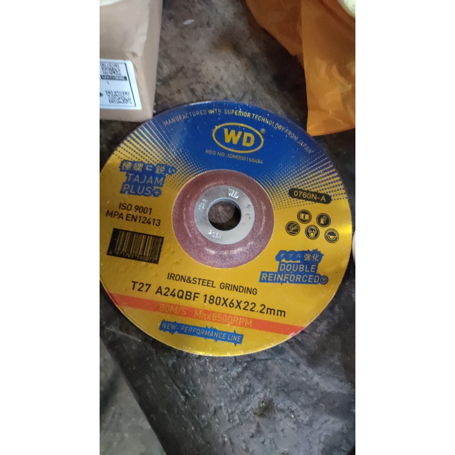 Mata Batu Gerinda Poles WD 7 Inch x 6 mm Tajam Plus ORI