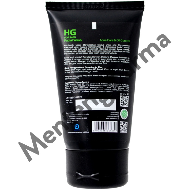 HG For Men Facial Wash Acne Care &amp; Oil Control 100 ML - Sabun Cuci Muka Khusus Kulit Berjerawat