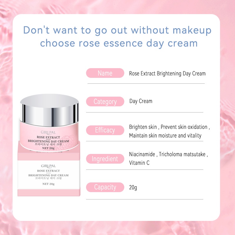 (READY &amp; ORI) GIRLPAL Rose Extract Brightening Night &amp; Day Cream BPOM