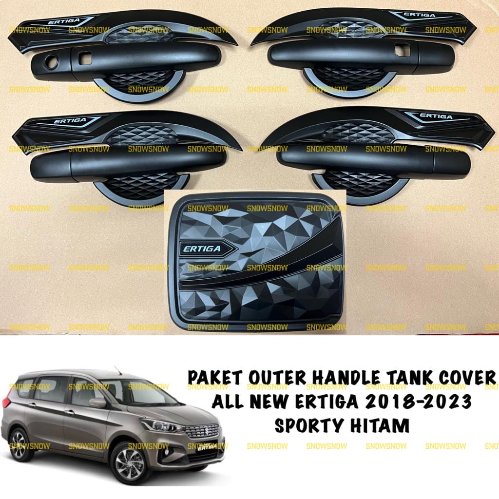 Paket Outer Handle Tank Cover Suzuki Ertiga 2018 2020 2022 2023 Diamond Hitam
