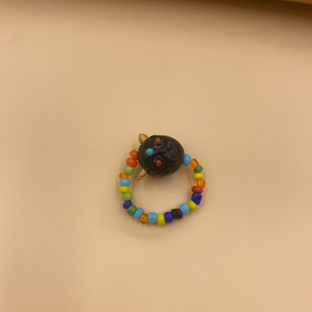 Cincin Elastis Bentuk Monster Kecil Lucu Warna-Warni