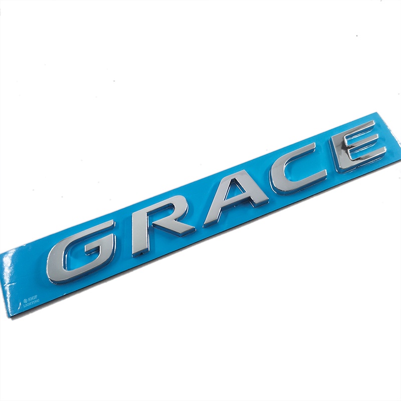 1pc Stiker Emblem Tulisan GRACE Bahan ABS Krom Warna Hitam Untuk Mobil HONDA GRACE