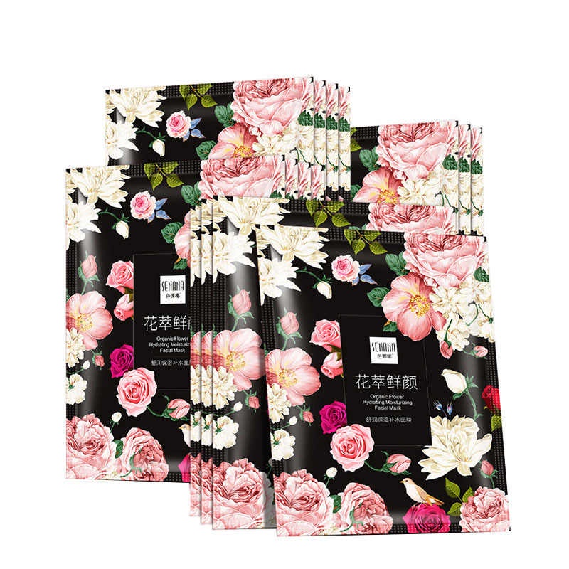 SENANA Organic Flower Hydrating Moisturizing Facial Mask Rumah Cantik 354 Sheet Mask Wajah Mencerahkan Menghaluskan Serta Melembabkan Kulit Di Wajah Agar Tetap Lembut