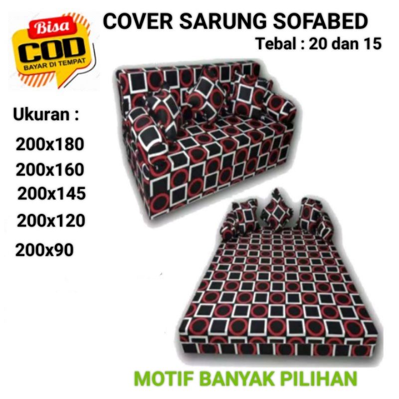 Cover Sarung Sofa Bed Sofabed Sopabed Busa Inoac Tebal 15 cm 20 cm Ukuran 200x180 200x160 200x145 20