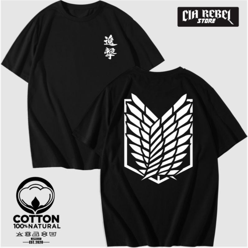 KAOS BAJU ANIME ATTACK ON TITAN V8 TERLARIS/KAOS ANIME ATTACK ON TITAN - CIA REBEL