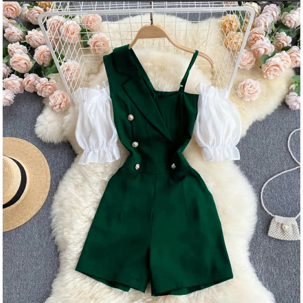 FWG - JUMPSUIT MAUREN / JUMPSUIT WANITA PENDEK / JUMPSUIT / BAJU JUMPSUIT TERUSAN / BAJU KODOK WANITA