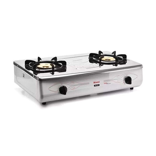 Rinnai Kompor Gas 2 Tungku RI 712 T PUTIH Stainless steel Anti Karat Api Lilin