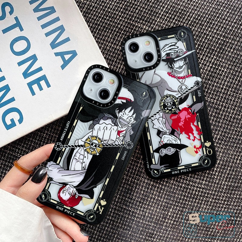 Soft Case TPU Motif Kartun Luffy One Piece Untuk IPhone 7 8 Plus X XS MAX XR 11 12 13 14 Pro MAX 7 8 6 6S 14 Plus X 2020