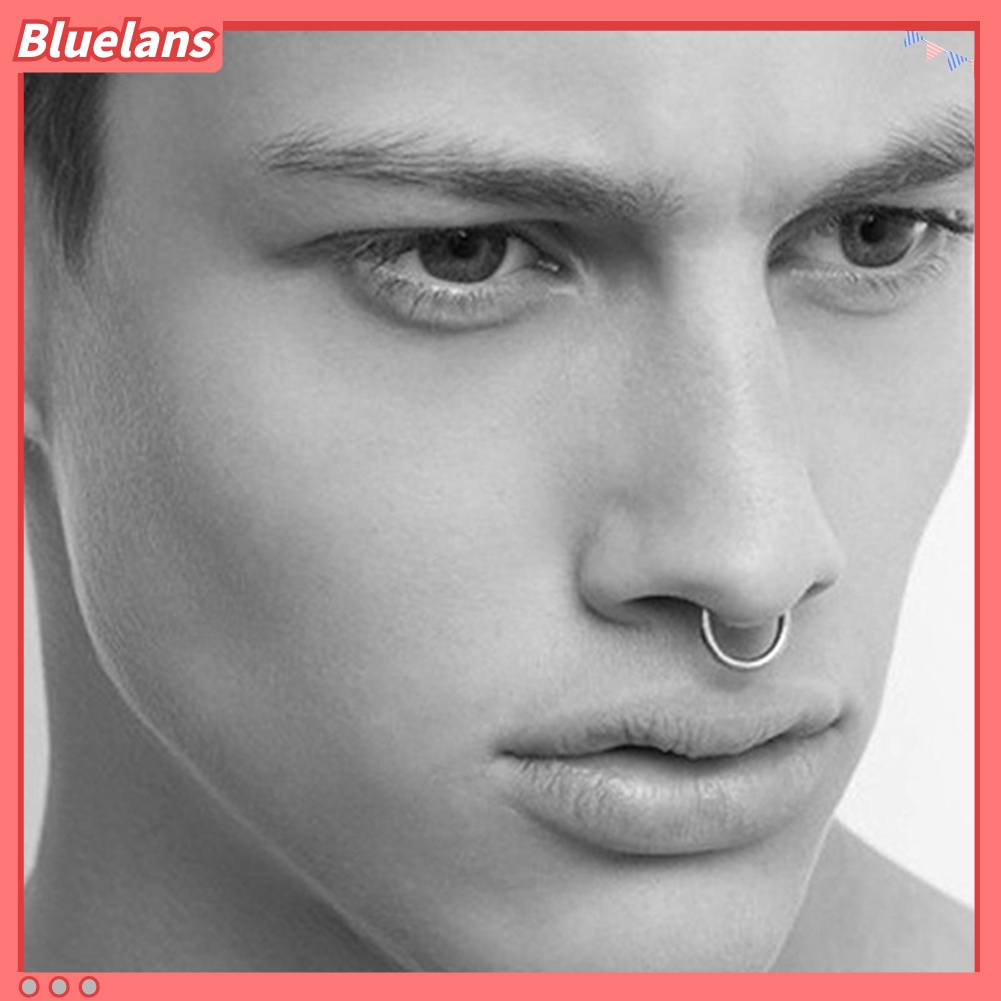 Bluelans 1 Pc 16G 14G Hinged Segment Hoop Ring Stainless Steel Lip Nose Septum Piercing