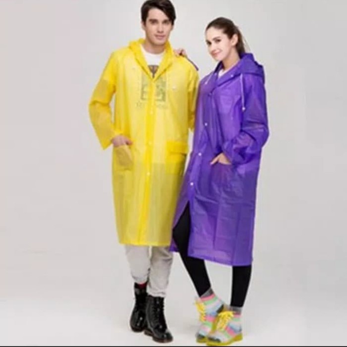 OBRALL..!!!.. Jas Hujan TERUSAN EVA / Raincoat Mantel Dewasa Semi Transparan Polos / Raincoat