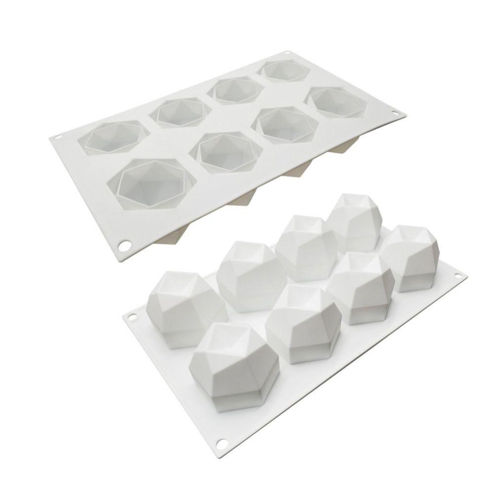 [Elegan] Batu Permata Cetakan Kue 3D Mudah Demold Dessert Making Food Grade Silicone Perlengkapan Kue Bentuk Batu Permata Alat Kue