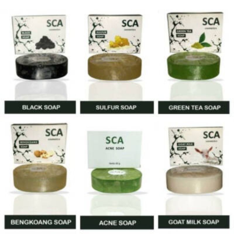 Sabun SCA | Sulfur Soap | Green Tea Soap | Bengkoang Soap | Brightening Soap | Goat Milk Soap | Acne Soap