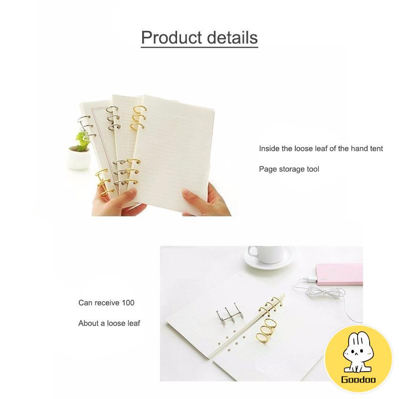 1 Piece 3Hole Metal Clip Book Rings Loose-leaf Binder -Doo