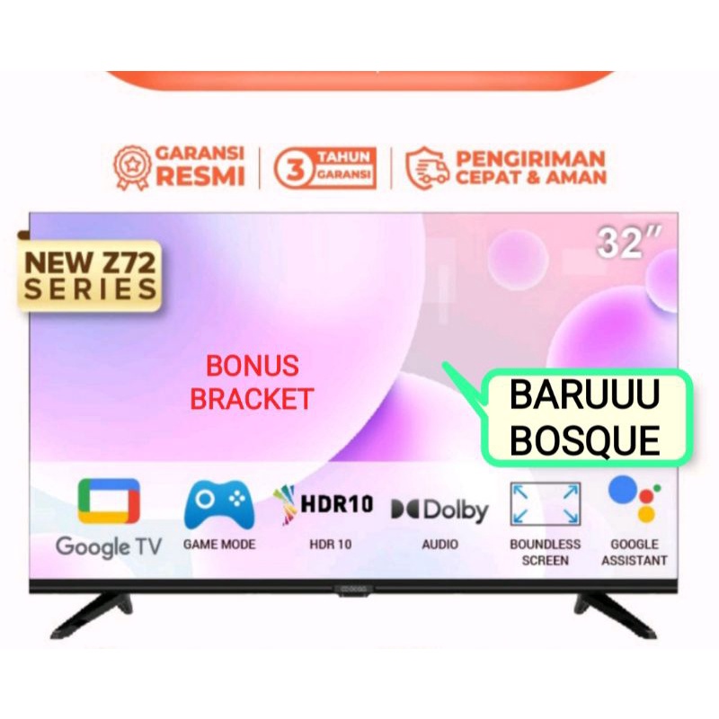 coocaa32inch google tv, frame tipis